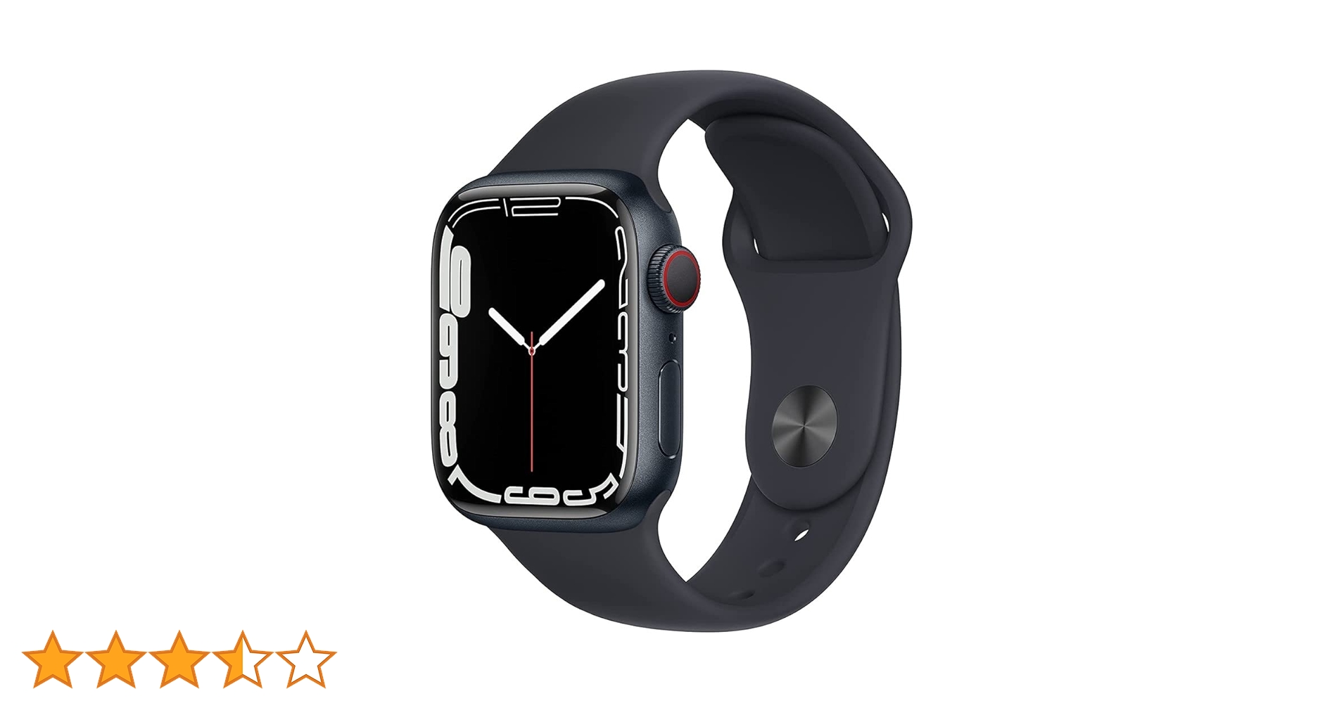 Apple Watch Series 7 GPS + Cellular, Midnight Aluminum Case.